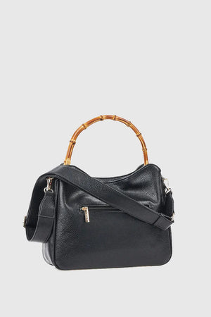 Borsa tote in ecopelle manico in bambù | Verde Fashion