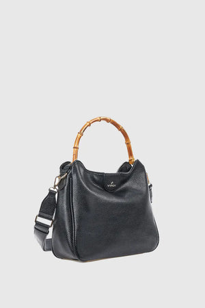 Borsa tote in ecopelle manico in bambù | Verde Fashion
