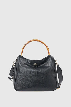 Borsa tote in ecopelle manico in bambù | Verde Fashion