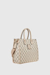Borsa tote in ecopelle stampa logo | Verde Fashion