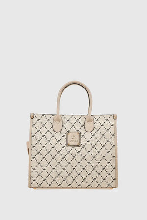 Borsa tote in ecopelle stampa logo | Verde Fashion