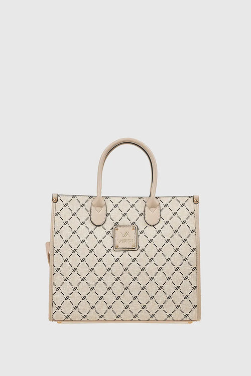 Borsa tote in ecopelle stampa logo | Verde Fashion