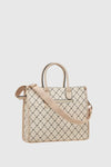 Borsa tote in ecopelle stampa logo | Verde Fashion