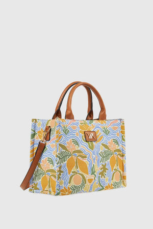 Borsa tote in ecopelle stampa limoni | Verde Fashion