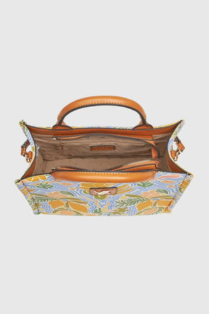 Borsa tote in ecopelle stampa limoni | Verde Fashion