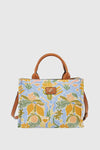 Borsa tote in ecopelle stampa limoni | Verde Fashion