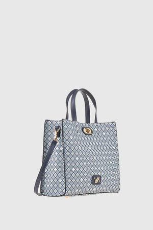 Borsa tote in ecopelle stampa mosaico | Verde Fashion