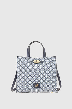 Borsa tote in ecopelle stampa mosaico | Verde Fashion
