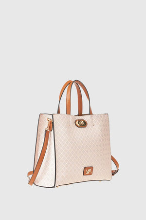 Borsa tote in ecopelle stampa mosaico | Verde Fashion