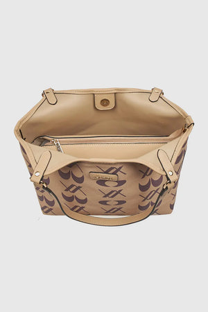 Borsa a spalla in ecopelle stampa logo | Verde Fashion
