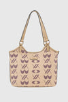 Borsa a spalla in ecopelle stampa logo | Verde Fashion