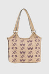 Borsa a spalla in ecopelle stampa logo | Verde Fashion