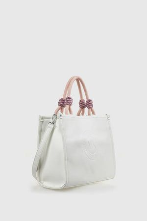 Borsa tote in ecopelle manico in corda | Verde Fashion