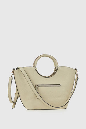 Borsa in ecopelle manico oblò | Verde Fashion