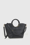 Borsa in ecopelle manico oblò | Verde Fashion