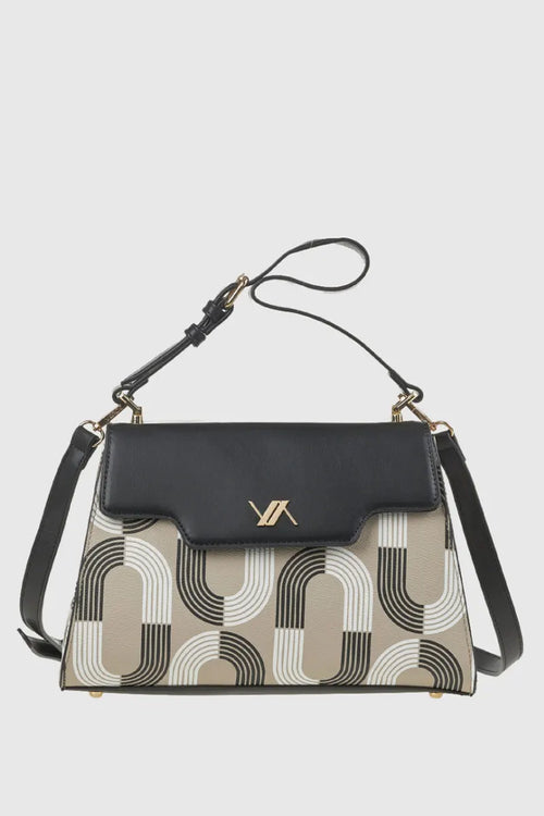 Borsa tote in ecopelle stampa geometrica | Verde Fashion