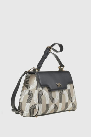 Borsa tote in ecopelle stampa geometrica | Verde Fashion