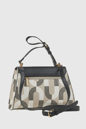 Borsa tote in ecopelle stampa geometrica | Verde Fashion