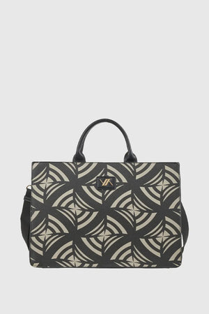Borsa tote in ecopelle stampa geometrica | Verde Fashion