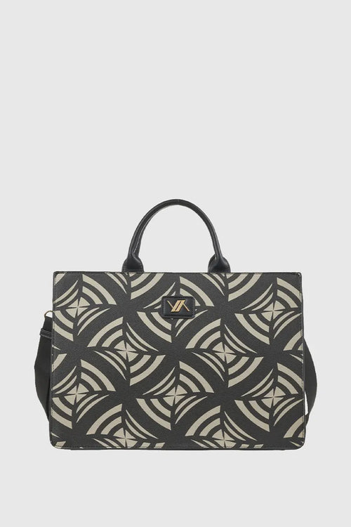 Borsa tote in ecopelle stampa geometrica | Verde Fashion