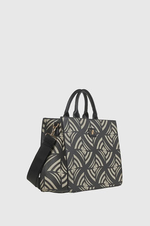 Borsa tote in ecopelle stampa geometrica | Verde Fashion
