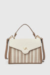 Borsa tote in ecopelle a righe | Verde Fashion