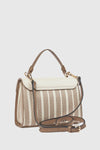 Borsa tote in ecopelle a righe | Verde Fashion