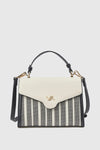 Borsa tote in ecopelle a righe | Verde Fashion