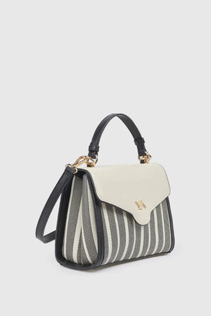 Borsa tote in ecopelle a righe | Verde Fashion