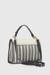 Borsa tote in ecopelle a righe | Verde Fashion