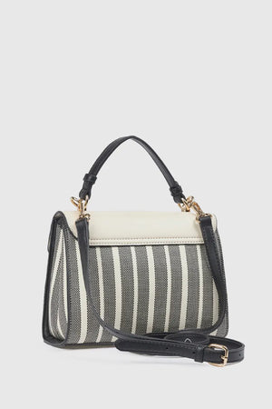 Borsa tote in ecopelle a righe | Verde Fashion