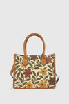 Borsa tote in ecopelle stampa fiori | Verde Fashion