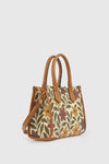 Borsa tote in ecopelle stampa fiori | Verde Fashion
