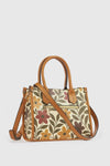 Borsa tote in ecopelle stampa fiori | Verde Fashion