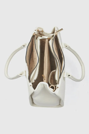 Borsa tote in ecopelle tre scomparti | Verde Fashion