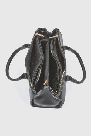 Borsa tote in ecopelle tre scomparti | Verde Fashion