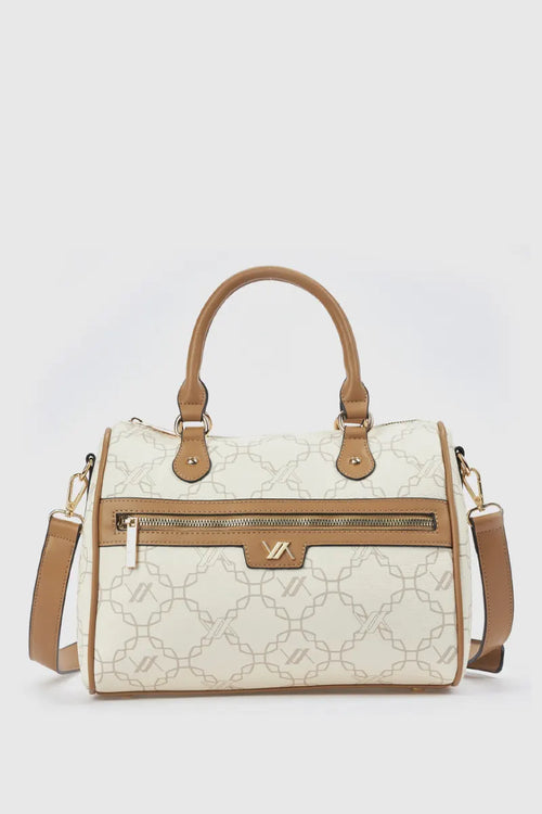 Borsa bauletto in ecopelle stampa logo | Verde Fashion