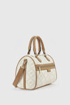 Borsa bauletto in ecopelle stampa logo | Verde Fashion