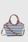 Borsa a tracolla in tessuto a righe | Verde Fashion