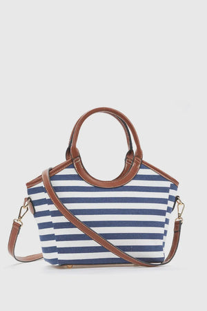 Borsa a tracolla in tessuto a righe | Verde Fashion