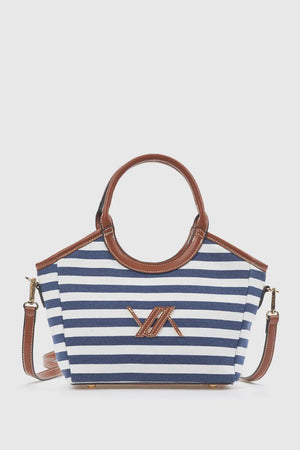 Borsa a tracolla in tessuto a righe | Verde Fashion