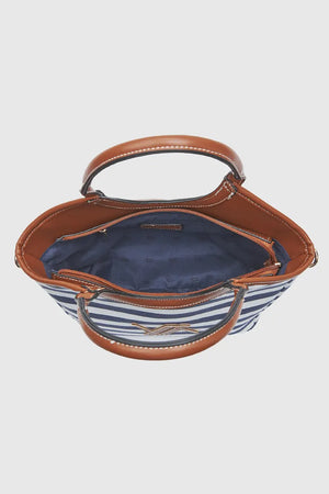 Borsa a tracolla in tessuto a righe | Verde Fashion