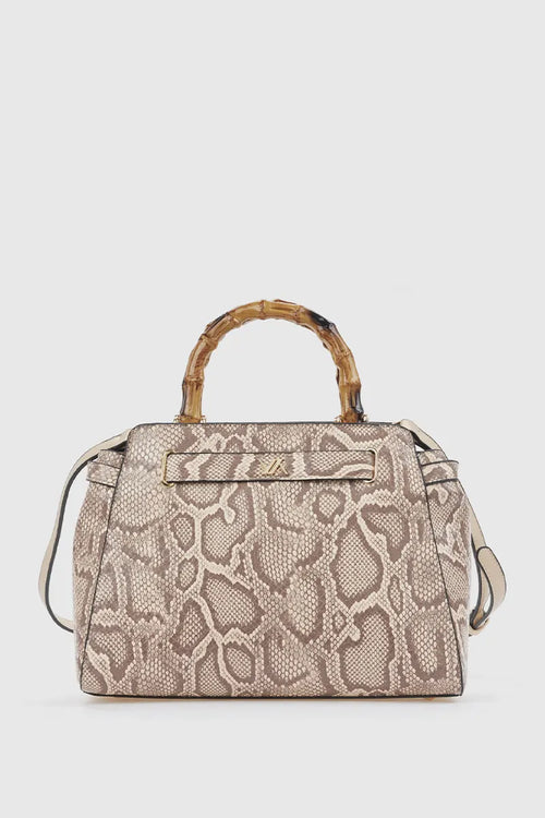 Borsa tote in ecopelle stampa pitonata | Verde Fashion