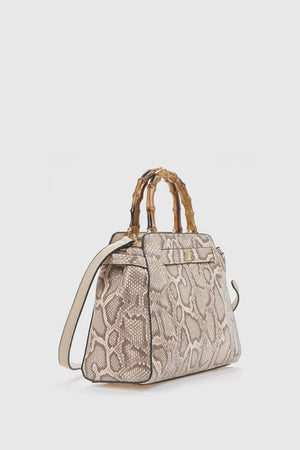 Borsa tote in ecopelle stampa pitonata | Verde Fashion