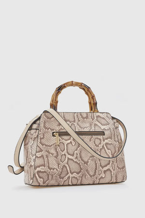 Borsa tote in ecopelle stampa pitonata | Verde Fashion