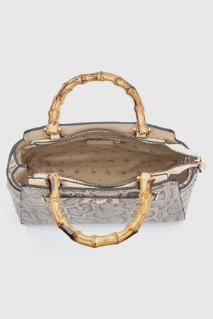 Borsa tote in ecopelle stampa pitonata | Verde Fashion