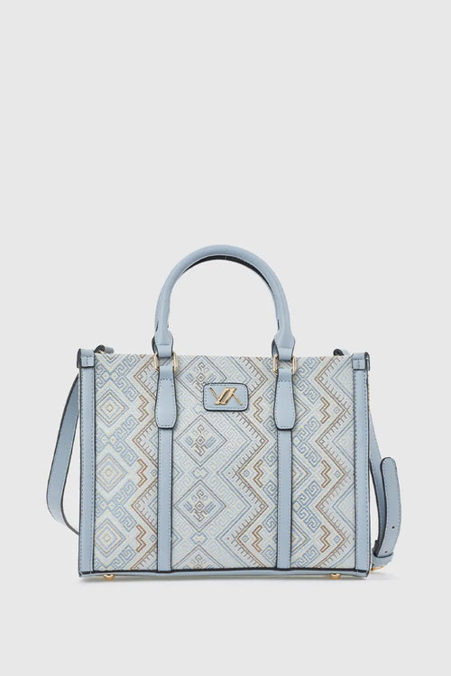 Borsa tote in tessuto motivo etnico | Verde Fashion