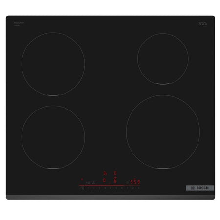 Piano cottura a induzione da 60 cm - BOSCH Serie 6 - 4 fuochi - Nero - H5,1 x L59,2 x P52,2 cm - PIE631HB1E
