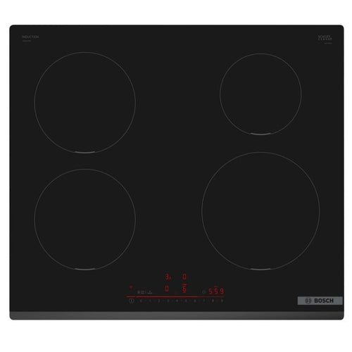 Piano cottura a induzione da 60 cm - BOSCH Serie 6 - 4 fuochi - Nero - H5,1 x L59,2 x P52,2 cm - PIE631HB1E