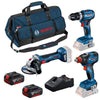Confezione 3 utensili 18V GSB/GDX/GWS -BOSCH - con 2 batterie 5,5AH - caricabatteria - borsa - 0615990N31